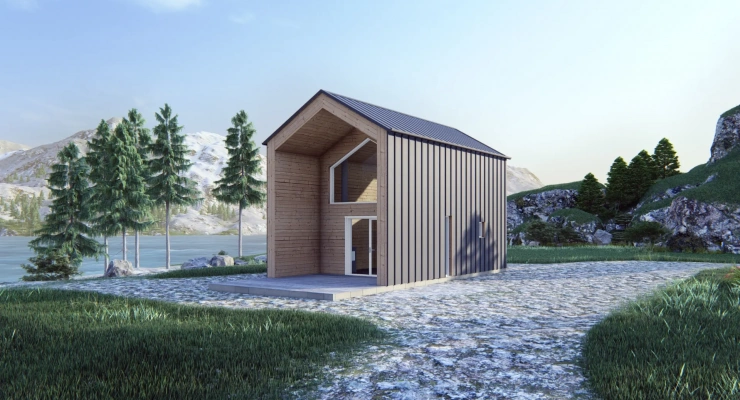 Небольшой загородный дом 4,6х11,1-63 м²