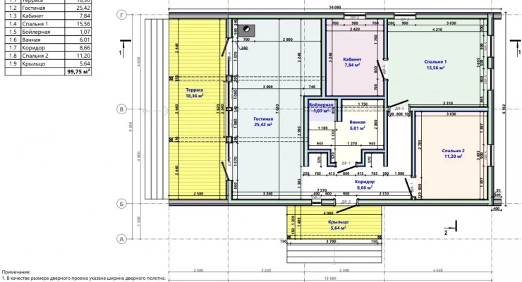Загородный дом 8,0х13,6-118 м²
