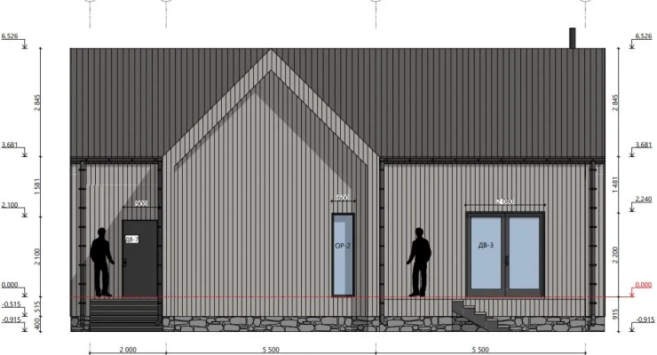 Загородный дом в стиле БарнХаус 13,0 х 15,0-209 м²
